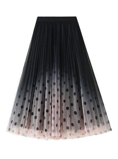 High Waist Gradient Wave Point Skirt