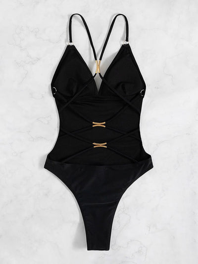 Hollow One-piece Backless Bikini