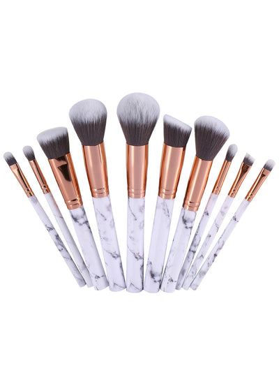 10Pcs Marbling Makeup Brushes Set Powder Foundation 