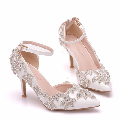 Heel Pointed Rhinestone Sandals Wedding Shoes