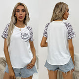 Short Sleeve Pocket Leopard Print T-shirt