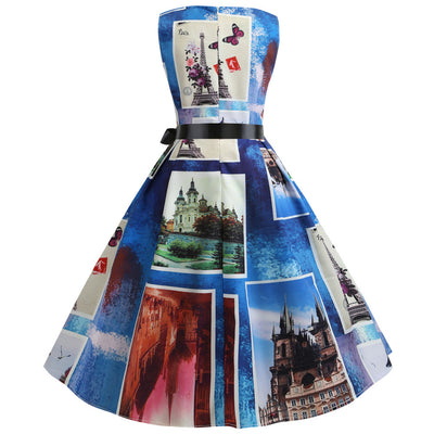 Women Sleeveless Printed Dress