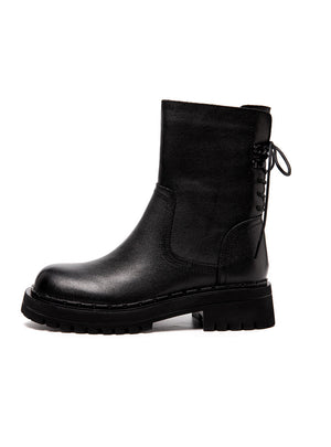British Style Short Soft Leather Boots