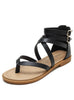 Retro Roman Thin Ribbon Cross Flat Sandals