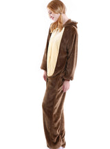 Cute Brown Chipmunk Onesies Animal Pajamas Flannel