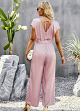 Loose Wide-leg Solid Color Jumpsuit
