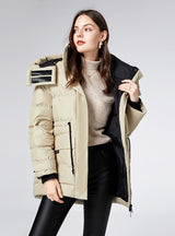 White Loose Thickened Hooded Coat