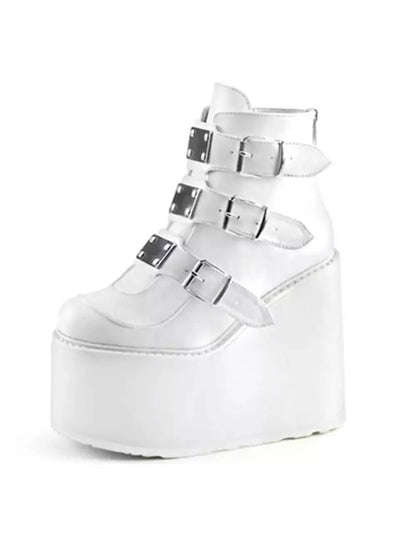 Winter Buckle Ankel Boots Women Punk Female Boots