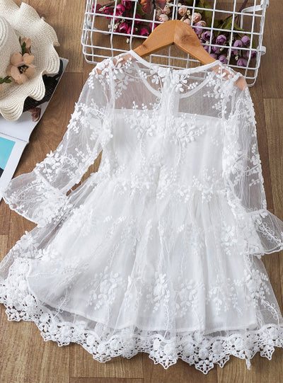 Princess Lace Long Sleeve Girls Dress