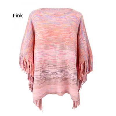 Sweater Fringe Coat Shawl Cloak