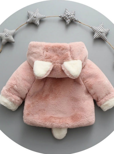 Baby Girls Winter Jackets Warm Faux Fur 