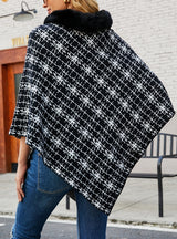 Collar Cape Knitted Pullover Sweater Shawl