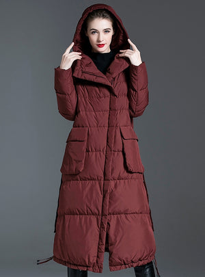 Loose Long-sleeved over-the-knee Down Jacket