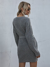 Tie-up Sweater Loose Sweater Dress