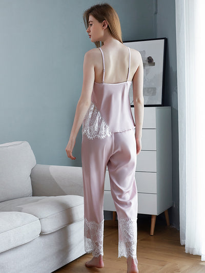 Silk Sling Pajamas Pants Suit