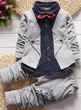 Baby Kids Button Letter Bow Clothing 