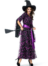 Halloween Purple Moon Magic Witch Costume
