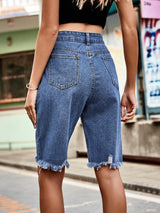 Holes Burrs Fringed Jeans Pant Short
