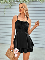 Casual Solid Color Sling Waist Jumpsuit