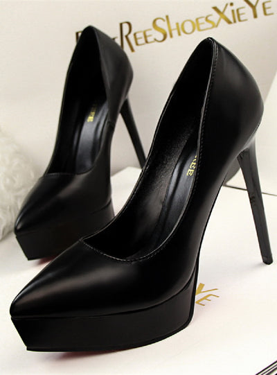 Shallow-pointed Waterproof Platform Shoes