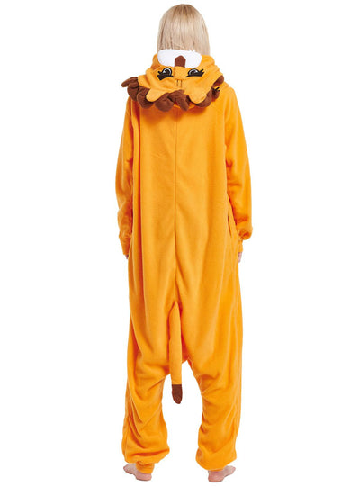 Animal Lion Onesie Funny Orange Pajama Men Women