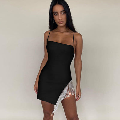 Tassel Bodycon Womens Sexy Club Party Night Mini Dress