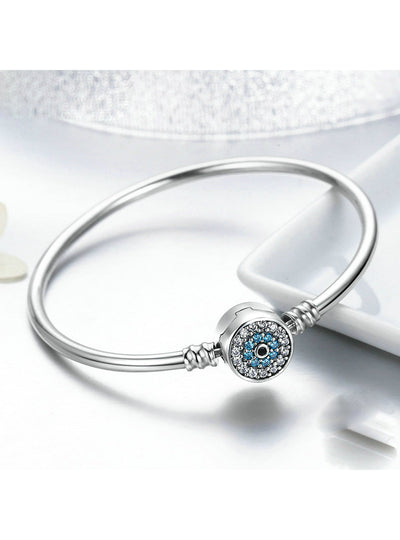 925 Sterling Silver Snake Chain Heart Bangle & Bracelet 