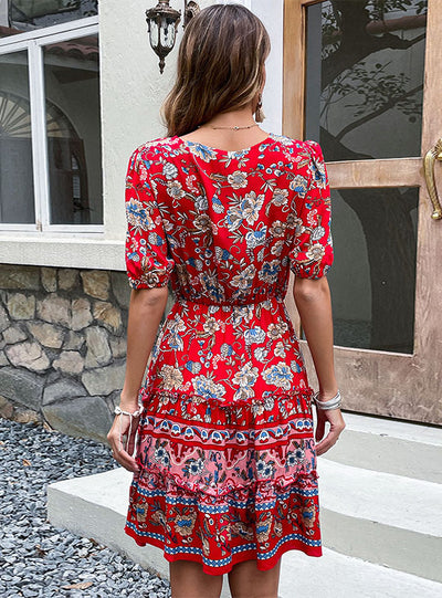 Floral Leisure Flower Print Dress