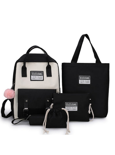 Small FreshFive-piece Schoolbag Student Backpack