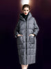Over-the-knee Hooded Loose Thickened Slim Down Jacket