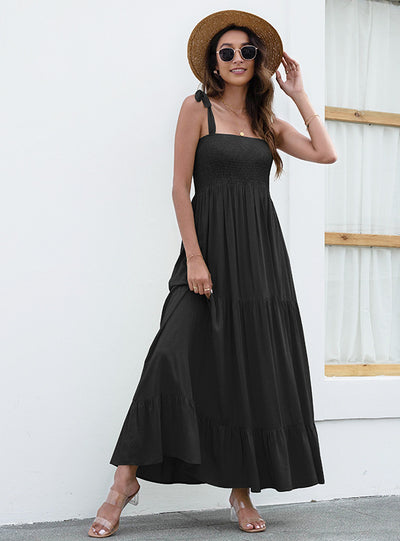 Strap Casual Big Swing Long Dress