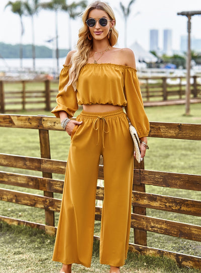 Tube Top Wide Leg Trousers Suit