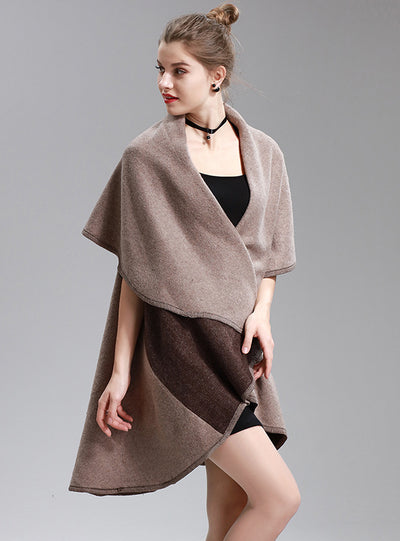 Long Knitted Cardigan Woolen Large Lapel Shawl