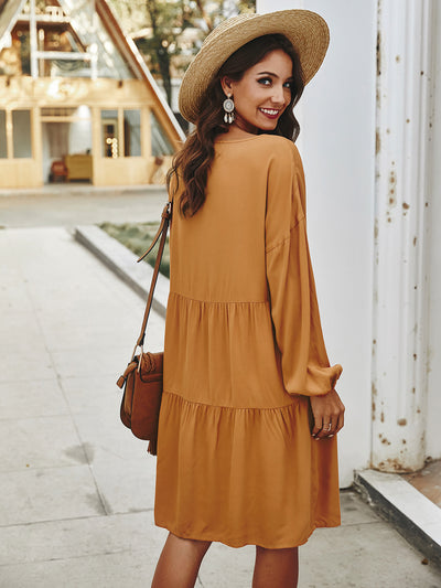 Women Long-sleeved Loose Dress