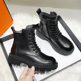 Suede Leather Platform Martin Boots