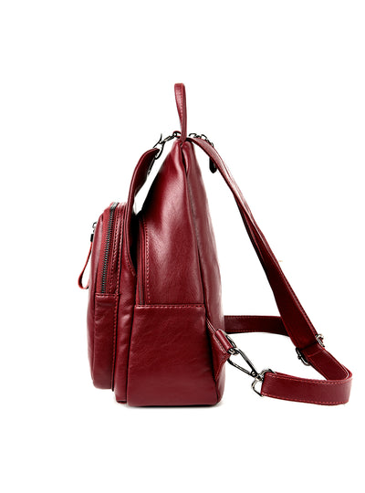 Headphone Function Women Leather Backpack Bags