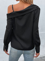 Irregular Black Long Sleeve Shirt