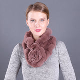Lotus Leaf Rex Rabbit Fur Scarf Warm Fur Scarf