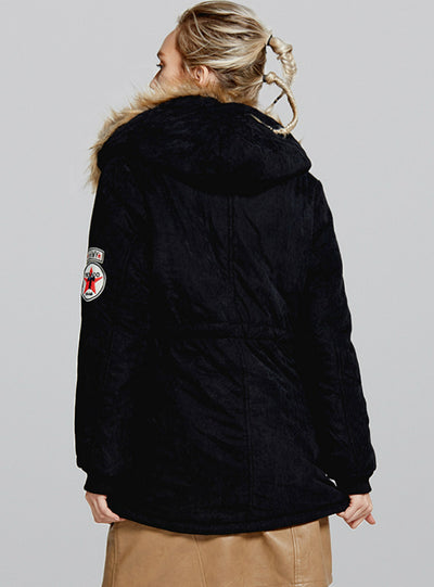 Wool Collar Hat Cotton-padded Jacket Cashmere 