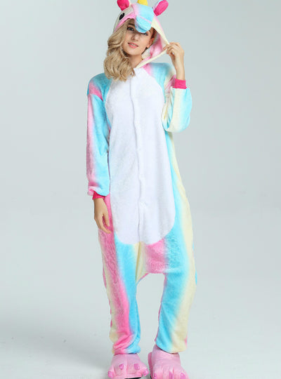 Rainbow Unicorn Costume Pajamas Sleepwear Onesie