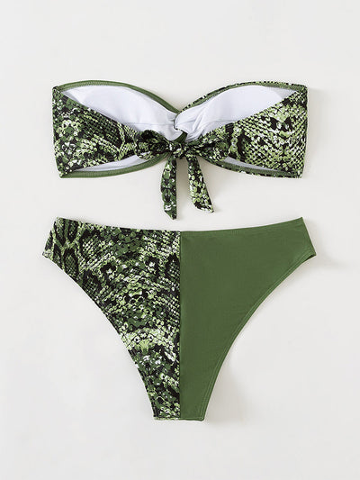 Women Sexy Snake Skin Printed Bikini