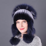 Fur Rex Rabbit Hat Winter Fashion Women
