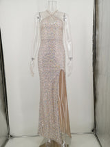 Sexy Sleeveless Straps Sequined Dress