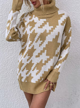 Lapels Medium-length Knitted Sweater