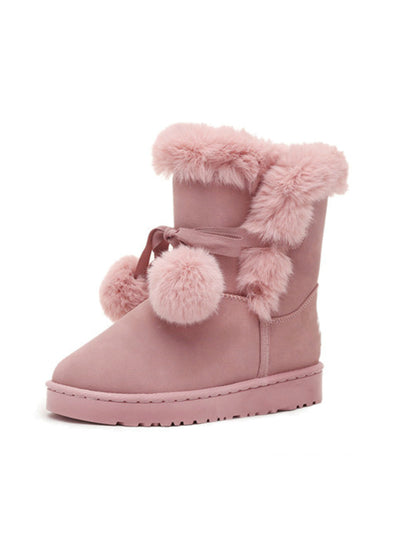 Woman Boots Round Toe Yarn Elastic Ankle Boots