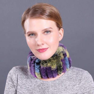 Rex Fur Scarf New Elastic Braided Fur Collar