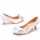 Thin-heeled Bow Pointed Shoes