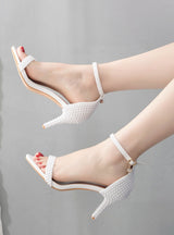 Thin-heeled Sandals and Pearl Wedding Shoes