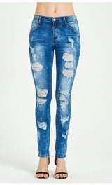 Women Stretch holes Jeans Pant