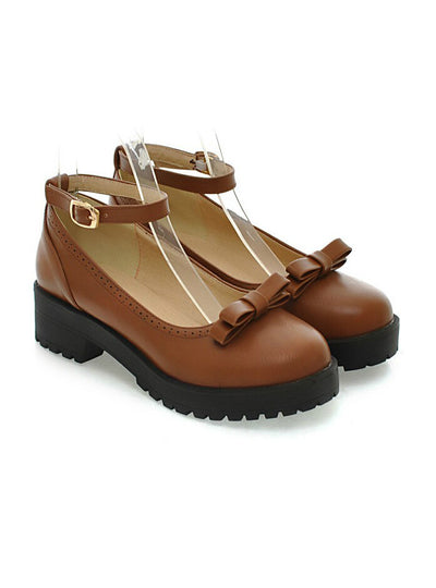 Bow Lolita Women's Shoes Shallow Mouth 
